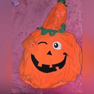 Kids Pumpkin Onesie Hooded Costume - Orange